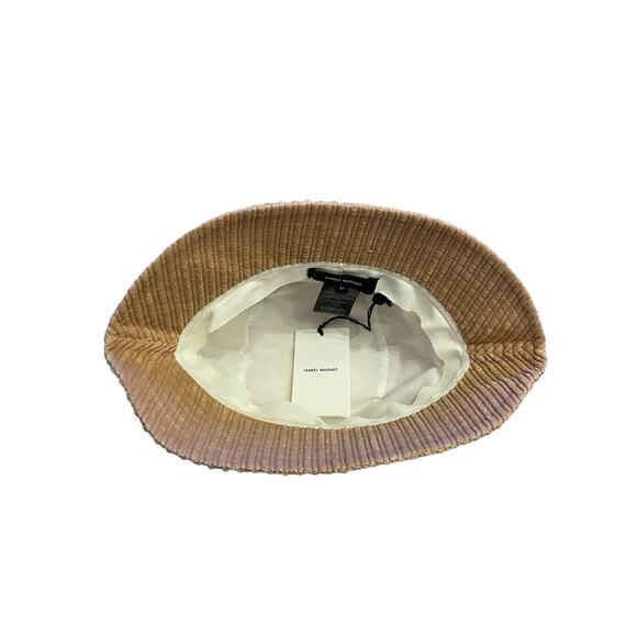 Isabel Marant Y2K Boho Haley Corduroy Bucket Hat Chestnut Brown Cotton Velvety - Picture 4 of 10